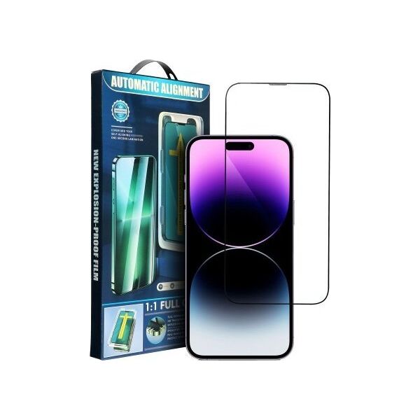 OEM 5D Full Glue Tempered Glass - do iPhone 12 Pro czarny + aplikator 14062843 5903396254741