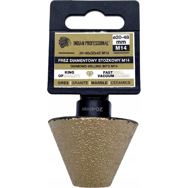 INDIAN PROFESSIONAL FREZ DIAMENTOWY STOŻKOWY M14 20-48mm /INDIAN PROFESSIONAL 14068655 5904844524768