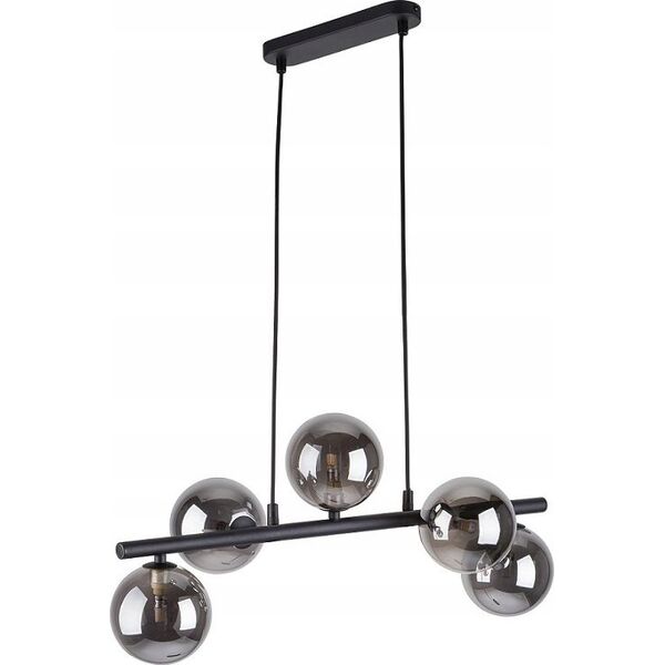 Lampa wisząca TKKRYWULT Tk Lighting Estera 6707 lampa wisząca zwis modern belka szklane klosze 5x6W G9 czarna/chrom 14077310 5901780567071