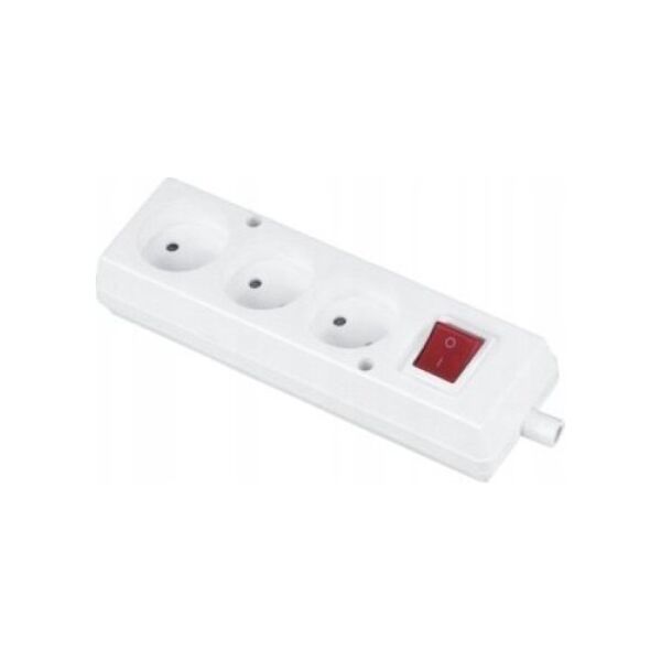 Jonex Gniazdo przenośne trzykrotne 16A 2P 250V z wyłącznikiem białe GN-360WS 14084093 5902273427346