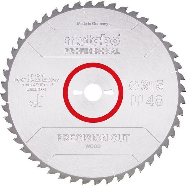 MBG - PIOTR KIŹLIŃSKI METABO PIŁA TARCZOWA HW/CT 315x30x48z    PRECISION CUT WOOD PROFESSIONAL 14104856 4007430176912