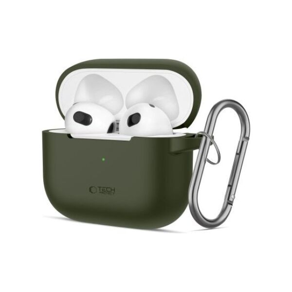 Tech-Protect TECH-PROTECT SILICONE HOOK APPLE AIRPODS 3 OLIVE GREEN 14105131 5906302375110