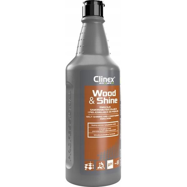 Clinex Emulsja CLINEX Wood&Shine, samonabłyszczająca i pielęgnująca podłogi, 1l 14168662 5907513275336