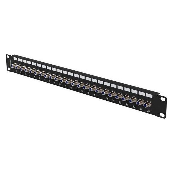 Lanberg Patch panel Lanberg 24 Port 1U 19" Gniazdo Typ F Beczka Czarny 14182833 5901969441161