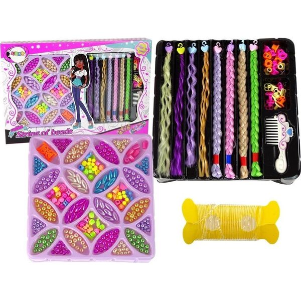 LeanToys Zestaw Koralików Do Włosów i Biżuterii Kolorowy LEAN Toys 14206546 5905679073124