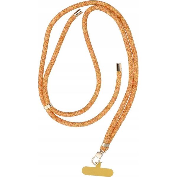OEM Zawieszka SWING (8mm) do telefonu z regulacją długości / długość sznura 165cm (max 82,5cm w pętli) / na ramię lub szyję - pomarańczowo biały 14243900 5903396322068