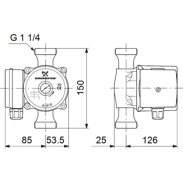 Grundfos Pompa CWU UP 20-45N 150 (95906472)