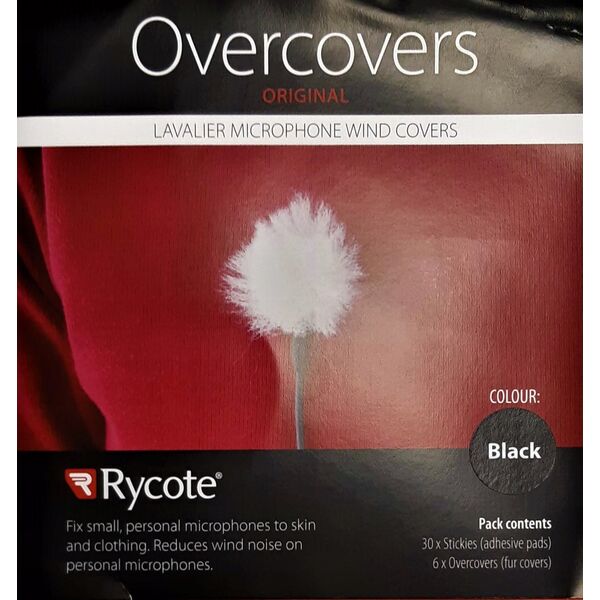 Rycote Rycote Overcovers, Black - 6 fur /30 Stickies