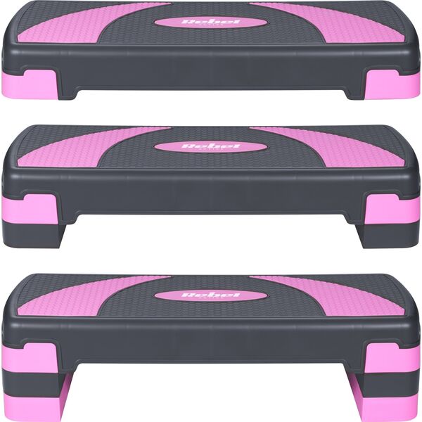Rebel Step do aerobiku i ćwiczeń fitness, 3 stopnie, szaro-fioletowy, REBEL ACTIVE