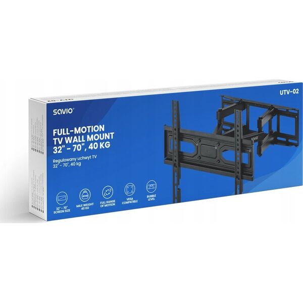 Savio SAVIO UTV-02 Uchwyt TV 32" - 70" z regulacją w pionie i poziomie