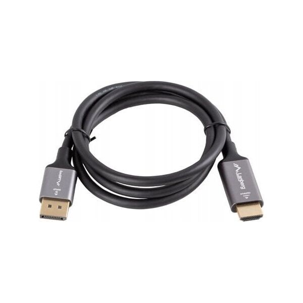 Lanberg Kabel adapter Lanberg Displayport (M) -> HDMI (M) 1M 4K czarno-srebrny