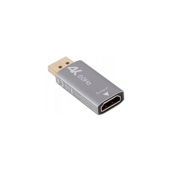 Adapter AV Lanberg Adapter Lanberg Displayport (M) -> HDMI (F) 4K srebrny