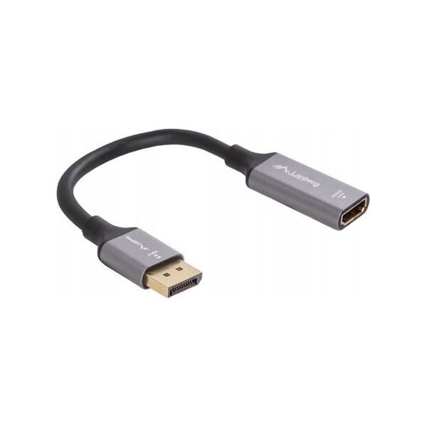 Lanberg Kabel adapter Lanberg Displayport (M) -> HDMI (F) 8K na kablu 20cm srebrny