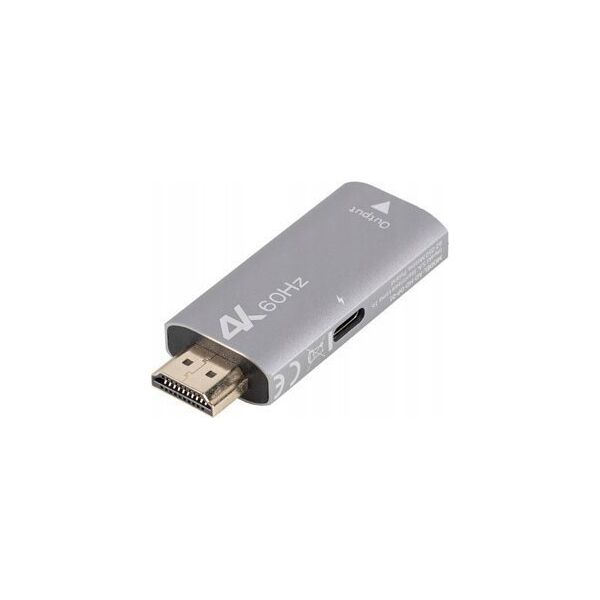 Adapter AV Lanberg Adapter Lanberg HDMI (M) -> Displayport (F) 4K srebrny