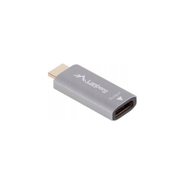 Adapter AV Lanberg Adapter Lanberg HDMI (M) -> Displayport (F) 4K srebrny