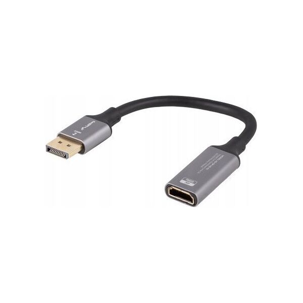 Lanberg Kabel adapter Lanberg Displayport (M) -> HDMI (F) 4K na kablu 20cm srebrny