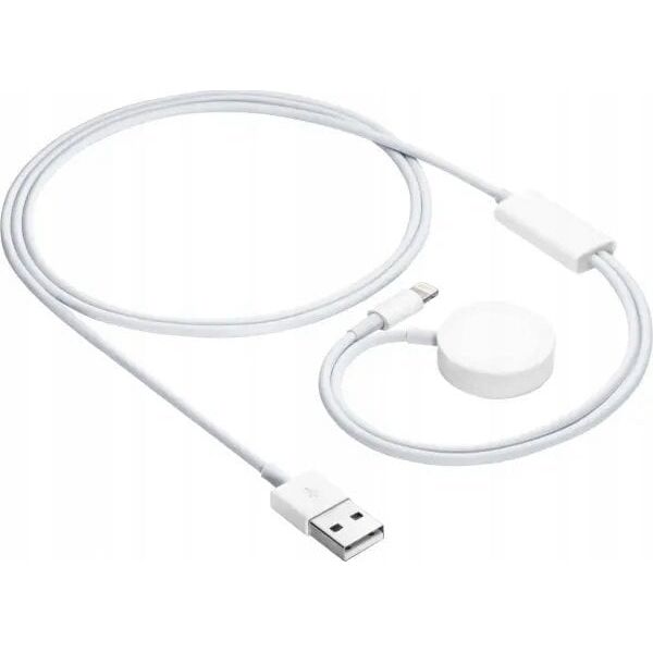 Akyga AKYGA AK-SW-43 USB Charging cable for Apple Watch Ultra 2 Series 987654321 + Lightning plug 1m