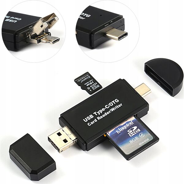 Czytnik Czytnik kart USB + USB TypeC + SD/ MICRO SD