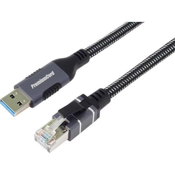 Kabel USB PremiumCord PremiumCord Ethernetový kabel USB3.2 na LAN RJ45 10/100/1000, 3m