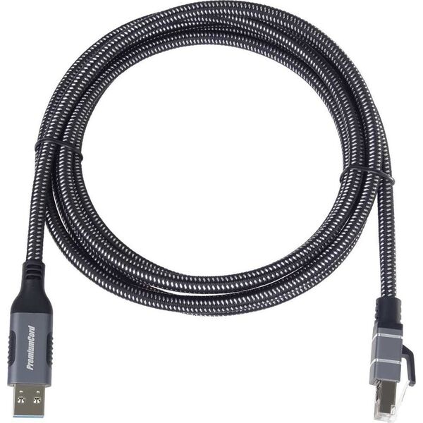 Kabel USB PremiumCord PremiumCord Ethernetový kabel USB3.2 na LAN RJ45 10/100/1000, 3m