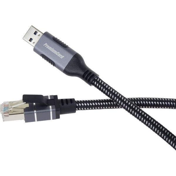 PremiumCord PremiumCord Ethernetový kabel USB3.2 na LAN RJ45 10/100/1000, 1m