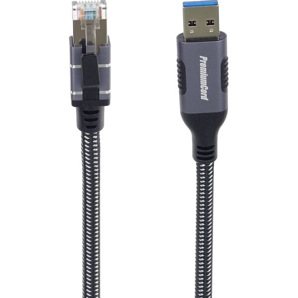 PremiumCord PremiumCord Ethernetový kabel USB3.2 na LAN RJ45 10/100/1000, 1m