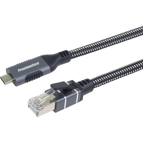 PremiumCord PremiumCord Ethernetový kabel USB-C na LAN RJ45 10/100/1000, 1m