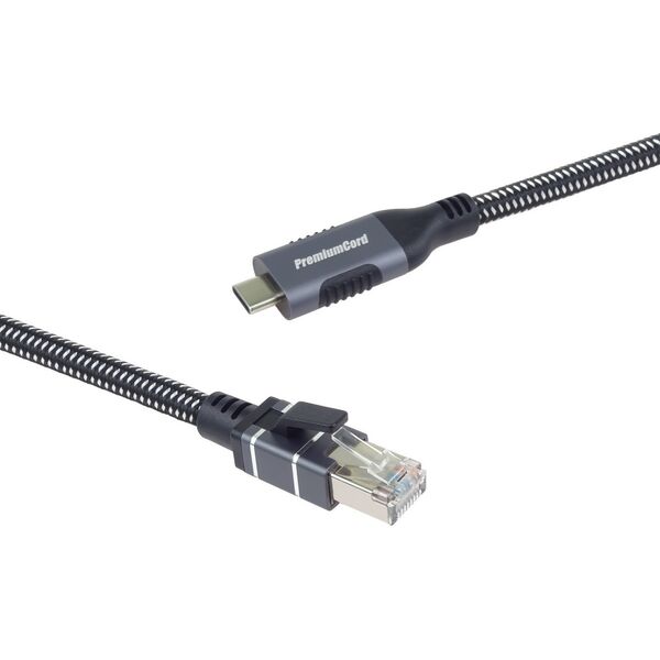 PremiumCord PremiumCord Ethernetový kabel USB-C na LAN RJ45 10/100/1000, 1m