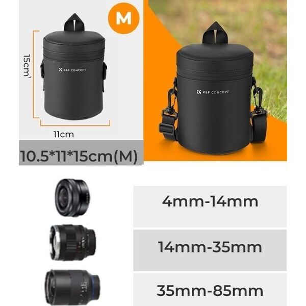 Pokrowiec Kf Pokrowiec Futerał Etui na Obiektyw Lens Wodoodporny 15x11cm + Gruszka K&F / Rozmiar M /KF13.201