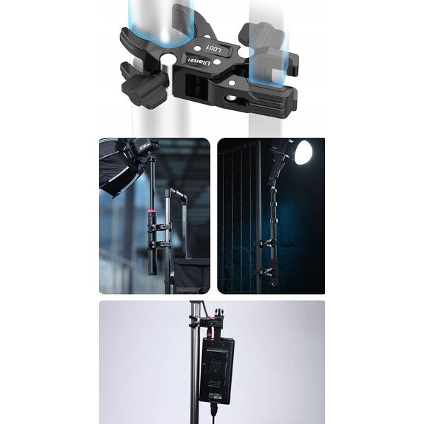 Ulanzi Podwójne Mocowanie Uchwyt Imadło Magic Arm 2x Klips Super Clamp / ULANZI / LC01