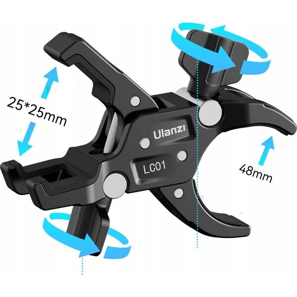 Ulanzi Podwójne Mocowanie Uchwyt Imadło Magic Arm 2x Klips Super Clamp / ULANZI / LC01