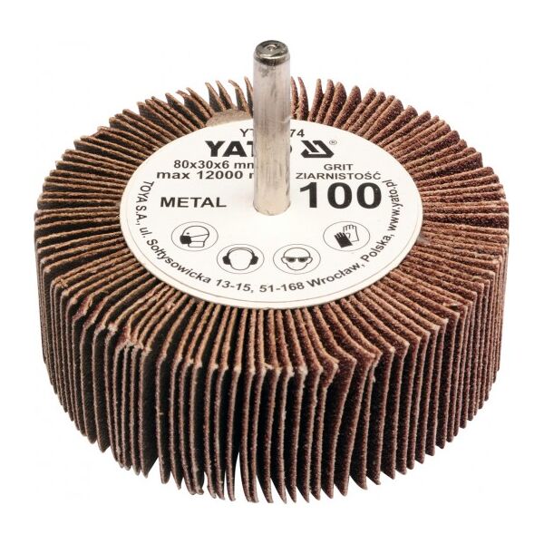Yato Ściernica listkowa trzpieniowa P100 80 x 30 x 6mm YT-83374 3062877 5906083833748