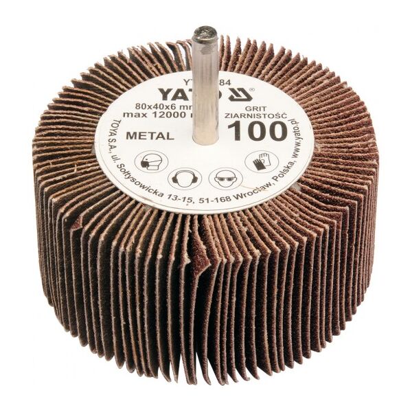 Yato Ściernica listkowa trzpieniowa P150 80 x 40 x 6mm YT-83386 3062887 5906083833861