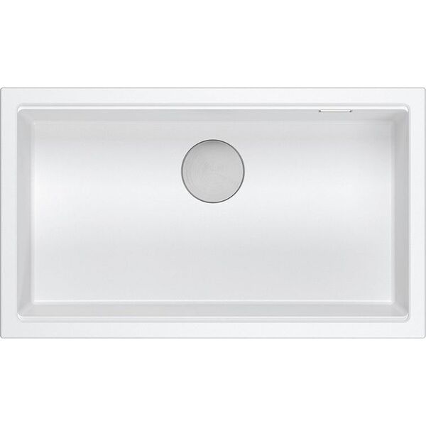 Zlewozmywak GraniteQ LOGAN 110 GraniteQ zlewozmywak snow white 76x44x23,5 cm 1-komorowy podwieszany z syfonem manualnym stal szlachetna 13874872 5905505500015