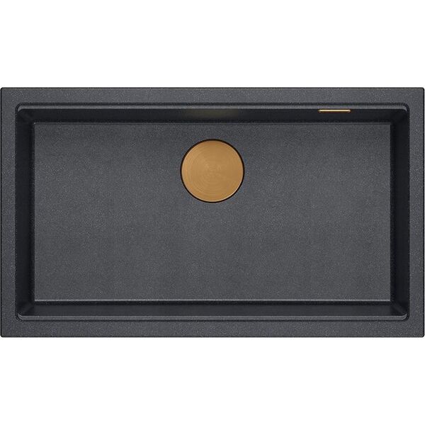 Zlewozmywak GraniteQ LOGAN 110 GraniteQ zlewozmywak black diamond 76x44x23,5 cm 1-komorowy podwieszany z syfonem manualnym miedziany 13949821 5905505500213