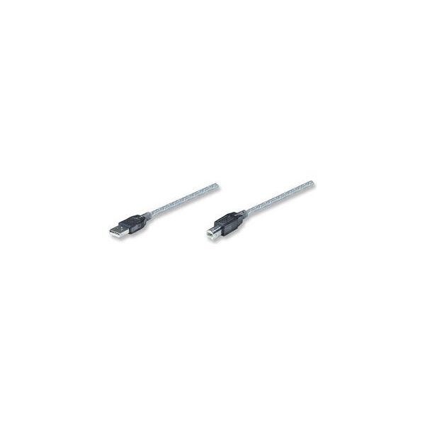 Kabel USB Manhattan USB-A - USB-B 11 m Srebrny (510424) 352165 766623510424