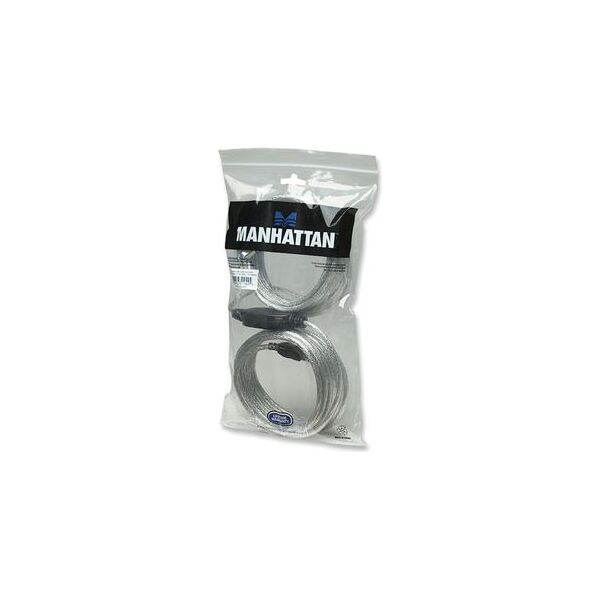 Kabel USB Manhattan USB-A - USB-B 11 m Srebrny (510424) 352165 766623510424