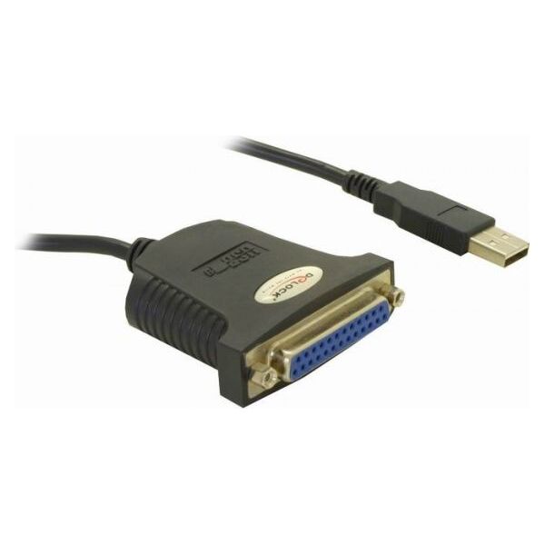 Kabel USB Delock USB-A - DB-25 0.9 m Czarny (61330) 405160 4043619613304