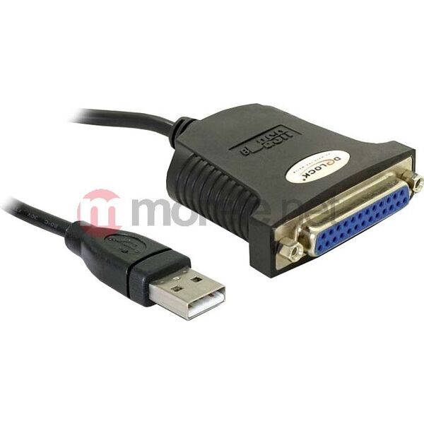 Kabel USB Delock USB-A - DB-25 0.9 m Czarny (61330) 405160 4043619613304