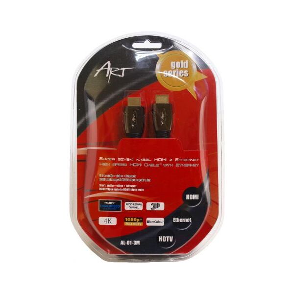 Kabel Art HDMI - HDMI 3m czarny (AL-01-3M) 507007 5907078655635