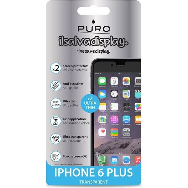 Puro 2 x folia ochronna na ekran iPhone 6 Plus (SDIPHONE655) 665941 8033830114052