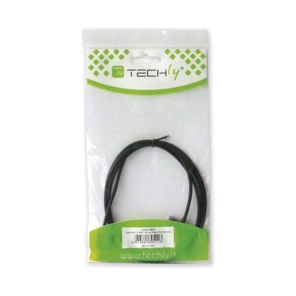 Kabel USB Techly USB-A - Samsung 30-pin 1.2 m Czarny (305113) 697586 8057685305113