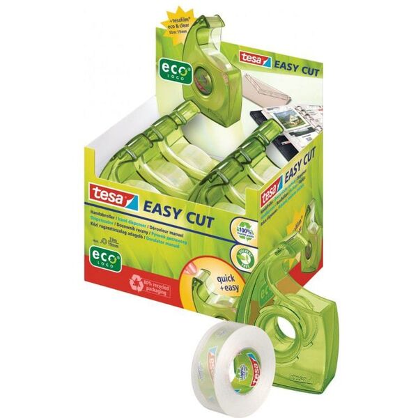 Tesa Taśma biurowa tesa® eco&clear 33m x 19mm + dyspenser Easy Cut (57069-00000-00) 708971 4042448175403
