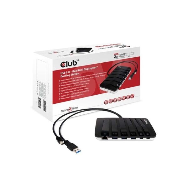 Stacja/replikator Club 3D SenseVision Y-Docking Station DP + USB 3.0 (CSV-3203) 740629 8717249401025
