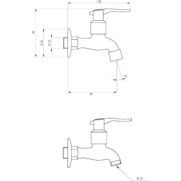 Deante Zawór wypływowy 1/2" chrom (BEZ_122L) 764929 5908212023280