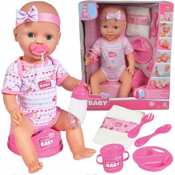 Simba New Born Baby Lalka Funkcyjna 43cm - 105039005 790698 4006592590055