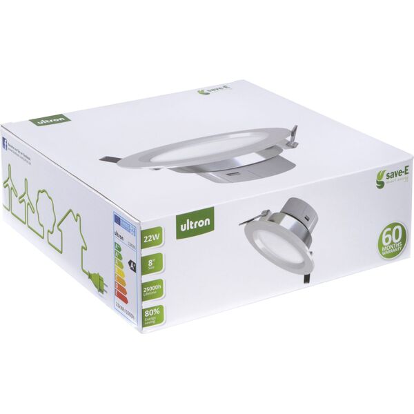 Ultron Żarówka LED Sufitowe, 22W, 1500lm, 4000K, biała ciepła (138095) 791609 4040895380951