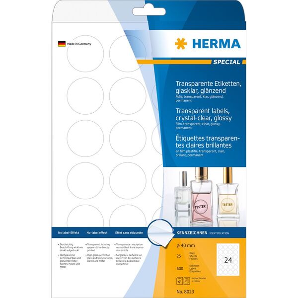 Herma Etykiety samoprzylepne Ø 40 mm / 600 sztuk (8023) 784937 4008705080231