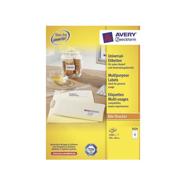 Avery Zweckform Etykiety 105x48mm - (3424) 832437 4004182034248