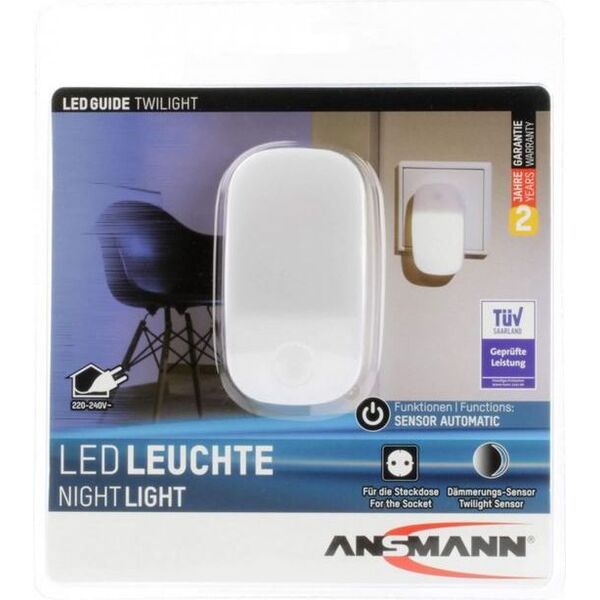 Lampka wtykowa do gniazdka Ansmann LED z czujnikiem zmierzchu (1600-0096) 853062 4013674055487